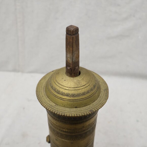 Vtg Turkish Ottomon Coffee Spice Hand Mill Grinder Solid Brass for Parts Repair - Picture 3 of 7